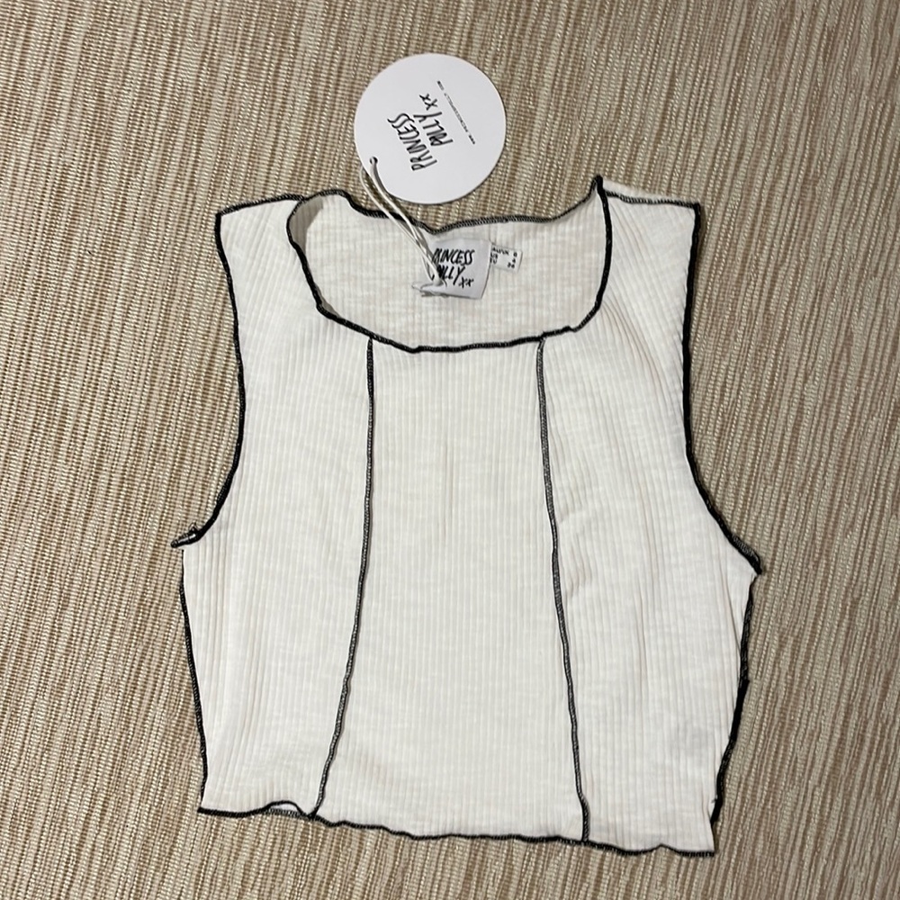 NWT Princess Polly White Christa Crop Top Size 4!